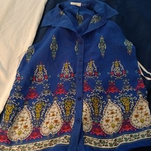 Blue paisley tank